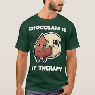 Camiseta Chocolate como Terapia Irônica Dizendo Amante de C