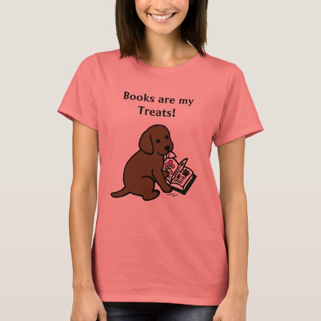 Camiseta Chocolate Curioso Labrador Puppy (Frente)