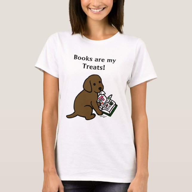 Camiseta Chocolate Curioso Labrador Puppy (Frente)