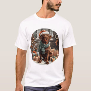 Camiseta Chocolate de Natal Labrador Cão de Retriever