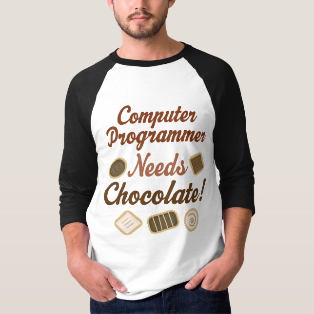Camiseta Chocolate do programador de computador (Frente)