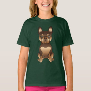 Camiseta Chocolate E Cão-De-Carteira Francês De Cão-Grande