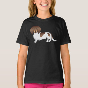 Camiseta Chocolate E Cão-De-Pêssego Longo De Pêssego De 