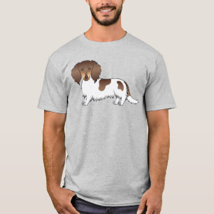 Camiseta Chocolate E Cão-De-Pêssego Longo De Pêssego De