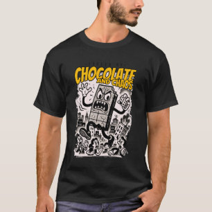 Camiseta Chocolate e Caos Kaiju Monstro Divertido Retro Cho