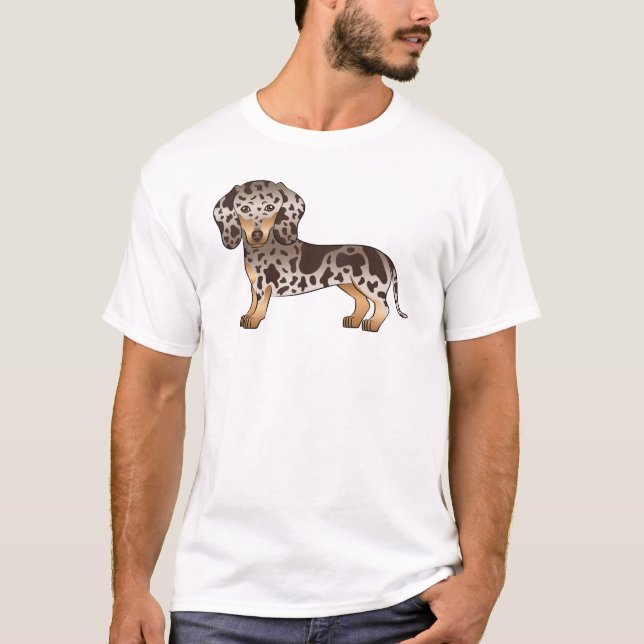 Camiseta Chocolate E Maçã Suave Casaco Dachshund Cão (Frente)