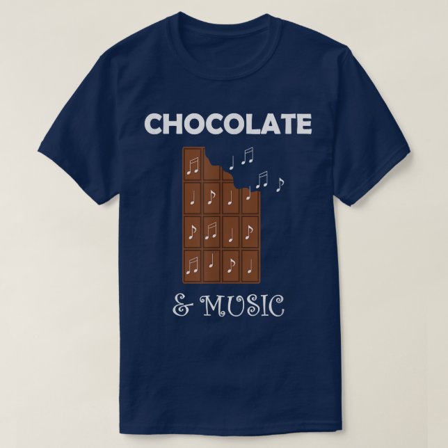Camiseta Chocolate e notas musicais Chocolatista (Frente do Design)