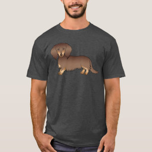 Camiseta Chocolate e Tan Long Hair Dachshund