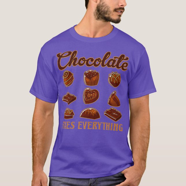 Camiseta Chocolate Enche Tudo Ingredientes Escuros Doce (Frente)