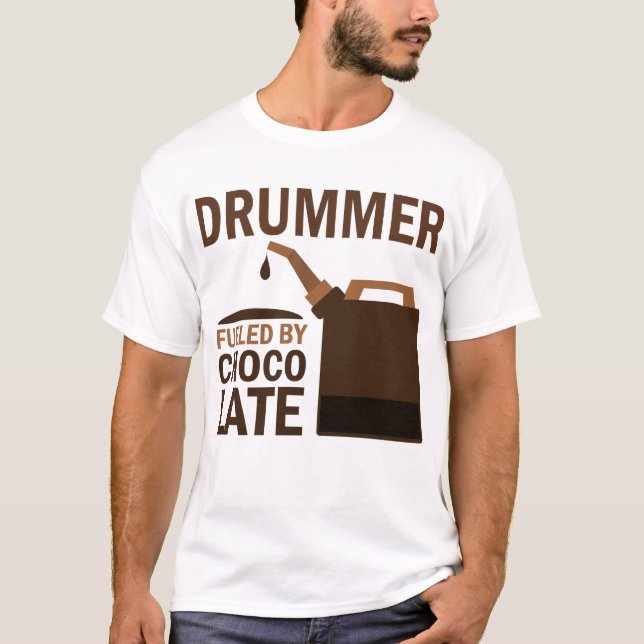 Camiseta Chocolate (engraçado) do baterista (Frente)
