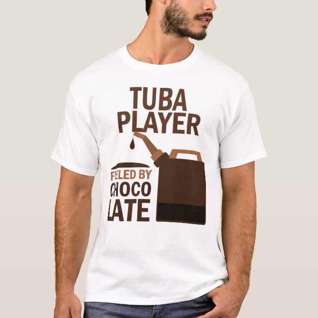 Camiseta Chocolate (engraçado) do jogador da tuba (Frente)