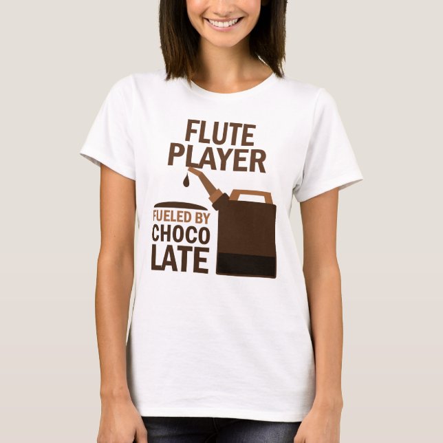 Camiseta Chocolate (engraçado) do jogador de flauta (Frente)