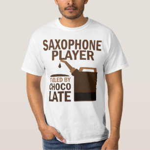 Camiseta Chocolate (engraçado) do jogador de saxofone