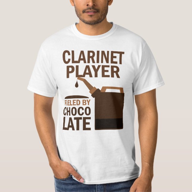 Camiseta Chocolate (engraçado) do jogador do clarinete (Frente)