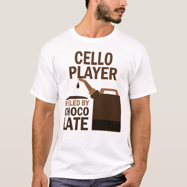 Camiseta Chocolate (engraçado) do jogador do violoncelo (Frente)