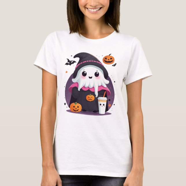 Camiseta chocolate fantasma bonito e engraçado (Frente)