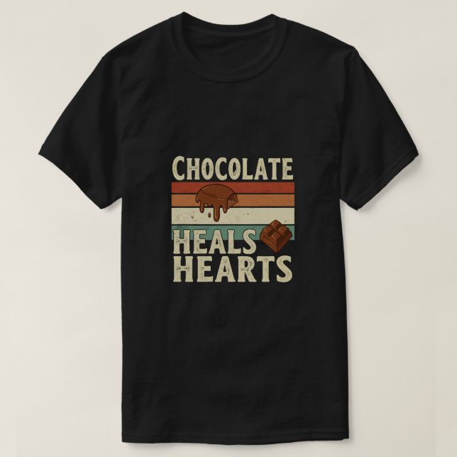Camiseta Chocolate Heals Hearts Tee (Frente do Design)