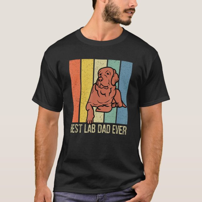 Camiseta Chocolate Lab Dad Labrador Retriever Retro Matchin (Frente)
