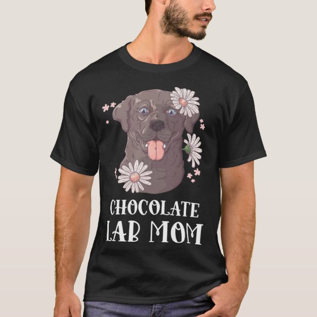 Camiseta Chocolate Lab Mom Labrador Retriever Dog (Frente)