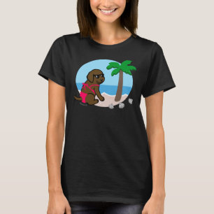 Camiseta Chocolate Labrador Bikini Girl