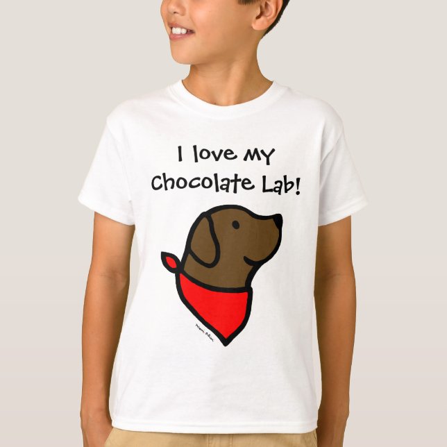 Camiseta Chocolate Labrador & desenhos animados do lenço (Frente)