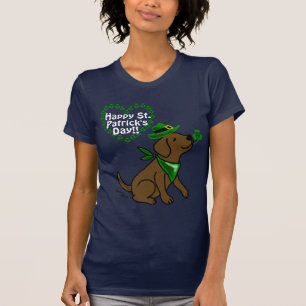 Camiseta Chocolate Labrador do dia de St Patrick