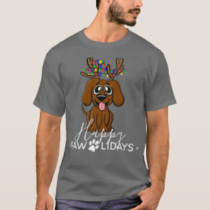 Camiseta Chocolate Labrador Feliz Pawlidays Fofo Natal