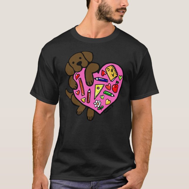 Camiseta Chocolate Labrador Professor S Heart (Frente)