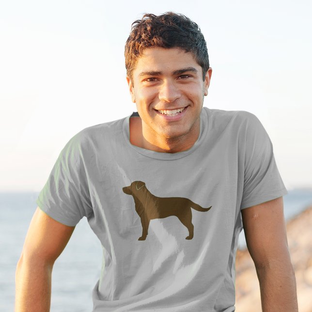 Camiseta Chocolate Labrador Retriever Brown Lab Silhouter (Criador carregado)