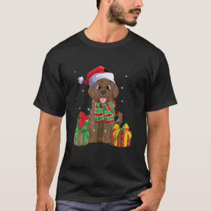 Camiseta Chocolate Labrador Retriever Natal Xmas Puppy