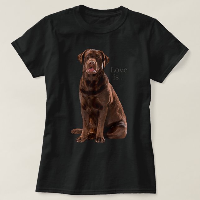 Camiseta Chocolate Labrador Retriever Shirt Lab Teatro Mãe (Frente do Design)