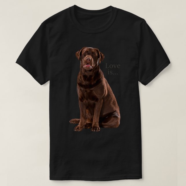 Camiseta Chocolate Labrador Retriever Shirt Lab Teatro Mãe (Frente do Design)