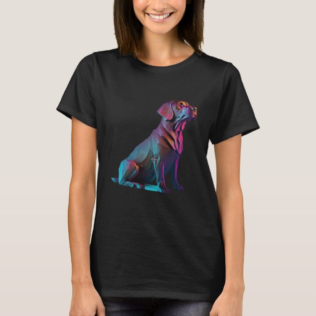Camiseta Chocolate Labrador Synthwave 80s Retrowave Aesthet (Frente)