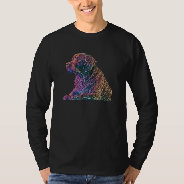 Camiseta Chocolate Labrador Synthwave 80s Retrowave Aesthet (Frente)