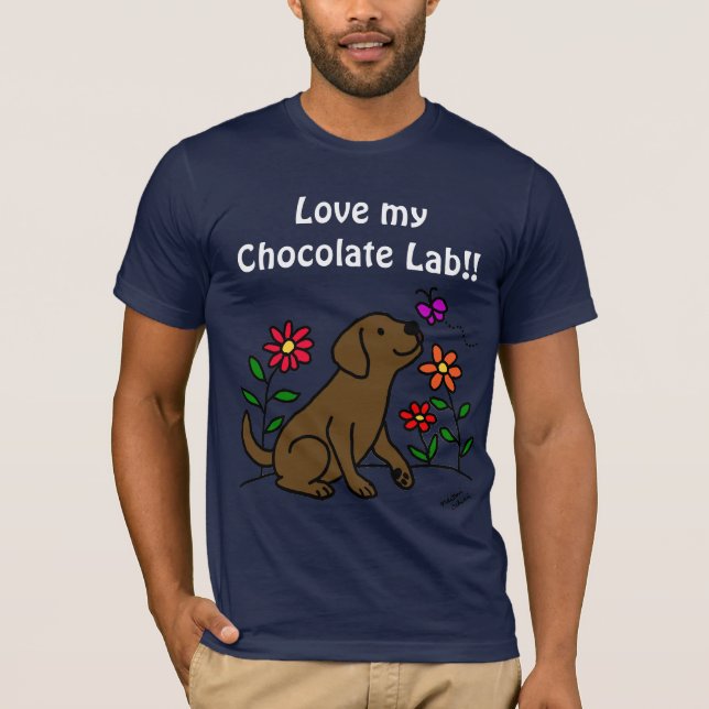 Camiseta Chocolate Labrador & verde (Frente)