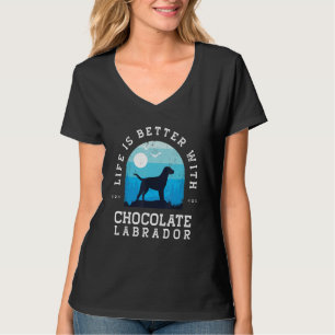 Camiseta Chocolate Labrador Vintage Blue Cachorro Vida Melh