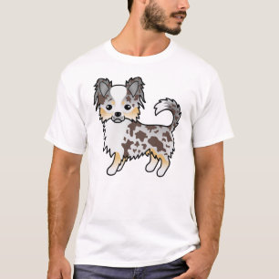 Camiseta Chocolate Merle Long Casaco Chihuahua Cartoon Dog
