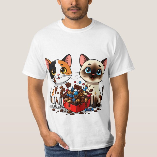 Camiseta Chocolate Mess Cats (Frente)