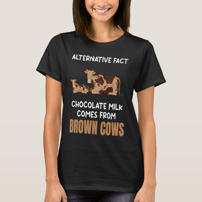 Camiseta Chocolate Milk Comes From Brown Cows Fun Food Grap (Frente)