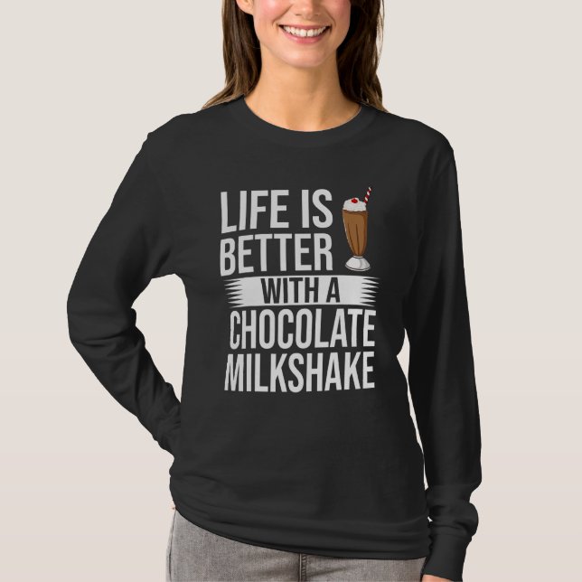 Camiseta Chocolate Milkshake Milk Choco Shake Bebida (Frente)