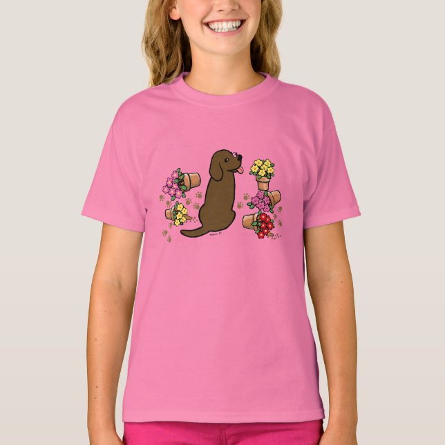 Camiseta Chocolate Mischievel Labrador (Frente)
