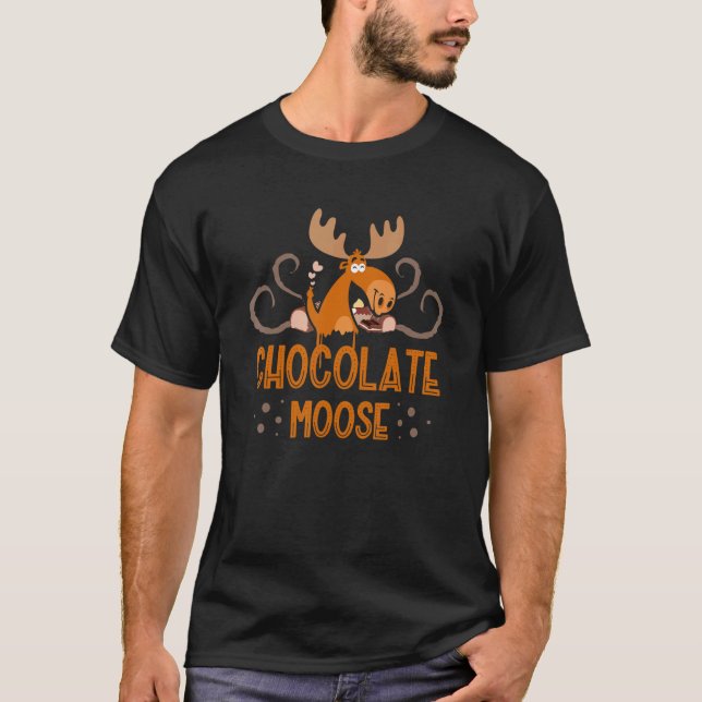 Camiseta Chocolate Moose Lover Wildlife Animal Alces Choco  (Frente)