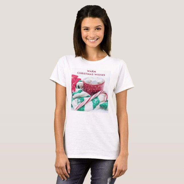 Camiseta Chocolate quente e doce de canas (Frente Completa)