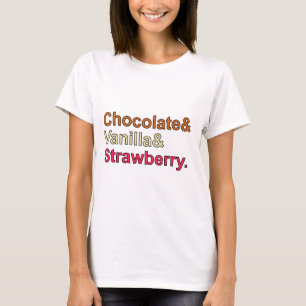 Camiseta Chocolate Vanilla Strawberry NeapolitSorvete