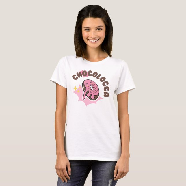 Camiseta chocolocca (louco por chocolate com rosquinha) (Frente Completa)
