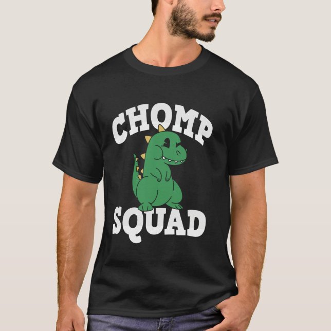 Camiseta Chomp Squad Dinosaur Dino Birthday (Frente)