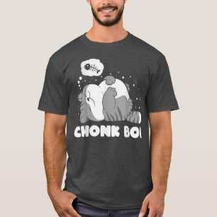 Camiseta Chonk Boi preguiçoso Gato Engraçado design 