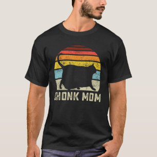 Camiseta Chonk Cat Mãe Escala Memória Engraçado Estilo Retr
