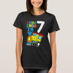 Camiseta Choo Choo Eu tenho 7 anos Locomotive Train 7 Bir