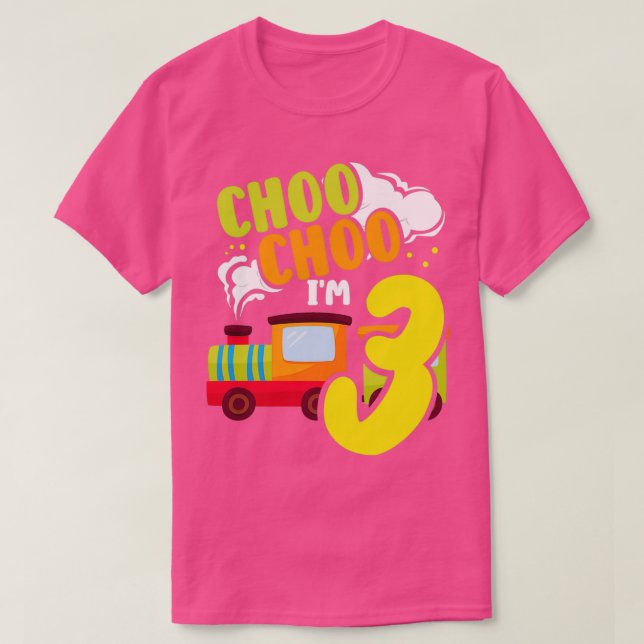 Camiseta Choo Choo Im 3 Cute Train Lover Railroad 3rd Birth (Frente do Design)